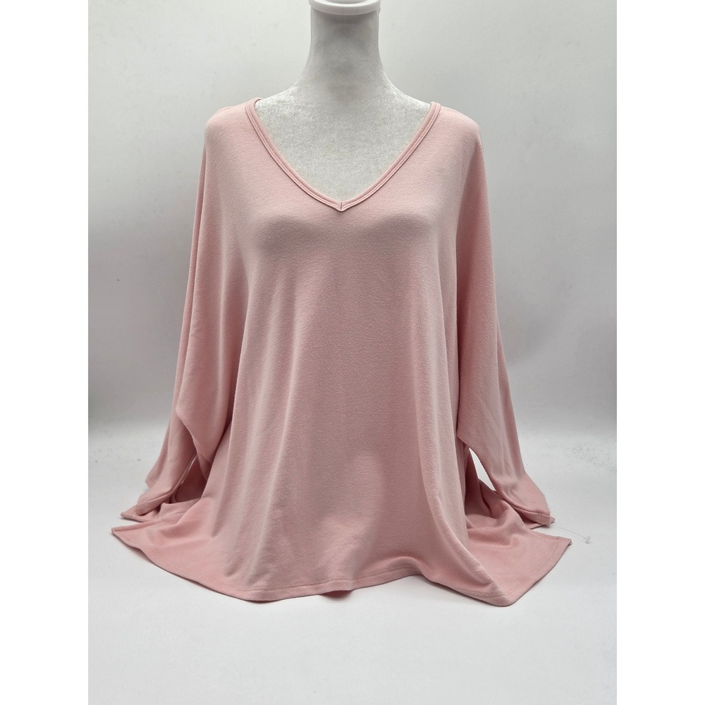 Karen Kane Women's S Pink V-Neck Dolman Sleeve Cotton Modal Top 101-887